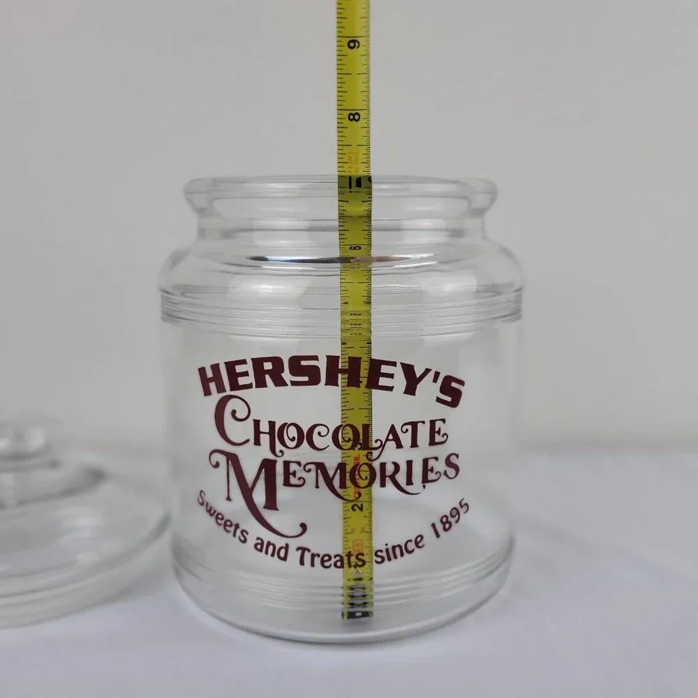 Vintage Hershey’s Chocolate Memories Sweets Treats 1895 Glass cookie jar Lid 90s - Picture 6 of 16